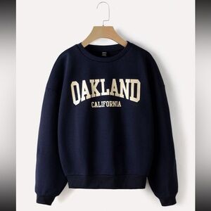 Drop Shoulder Letter Graphic Sweatshirt